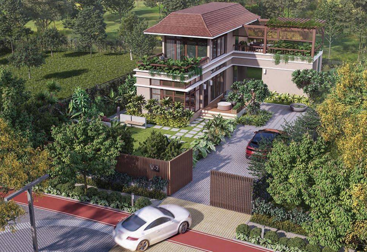 Aerial Villa View -MT-Kadamba-Farm-Devanahalli Banglore