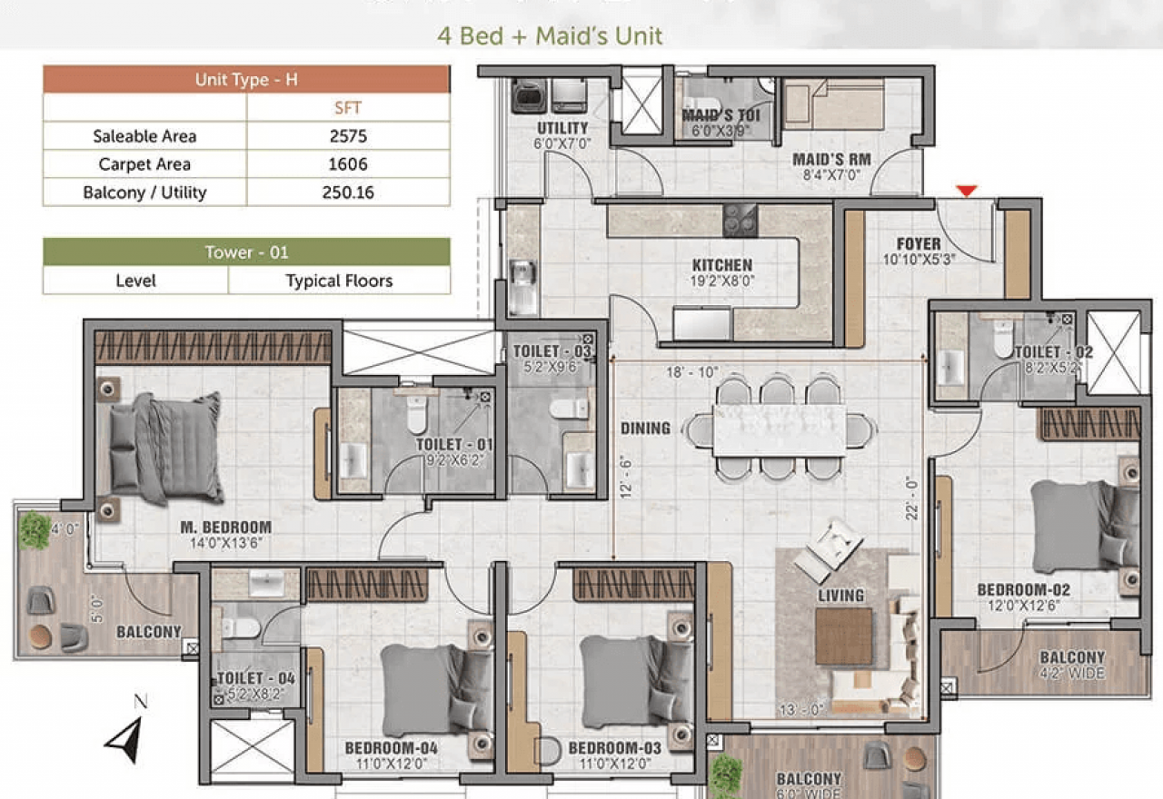 4BHK-2575-Prestige-Elm-Park